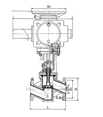 電動襯氟截止閥結構圖