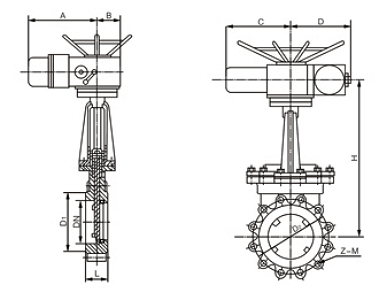 PZ973H、PZ973F、PZ973Y_電動刀閘閥結構圖