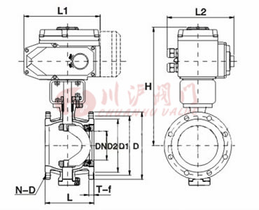 電動V型球閥結(jié)構(gòu)圖
