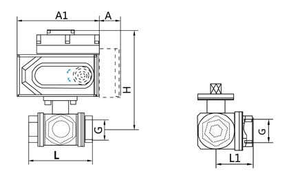 電動三通內(nèi)螺紋球閥結(jié)構(gòu)圖
