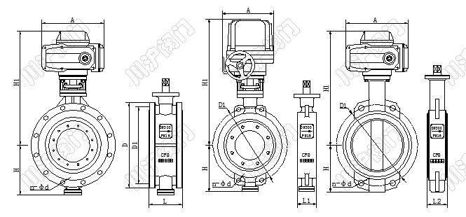 電動調(diào)節(jié)蝶閥結(jié)構(gòu)圖