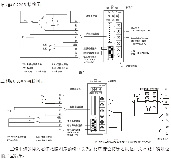 381調(diào)節(jié)型電動(dòng)執(zhí)行器接線圖