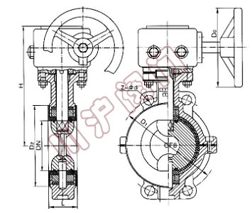 襯氟蝶閥結構圖