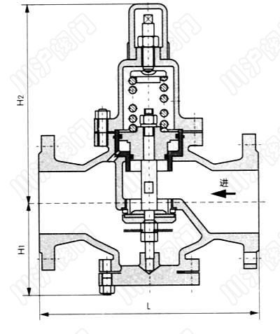 Y42X水用減壓閥結(jié)構(gòu)圖