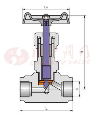 J13W針型閥結(jié)構(gòu)圖