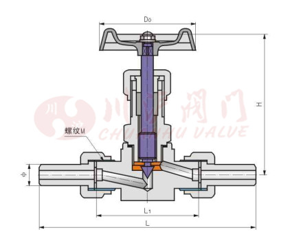 J23W針型閥結(jié)構(gòu)圖