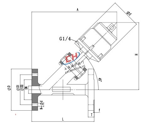 P4氣動調(diào)節(jié)型角座閥結(jié)構(gòu)圖