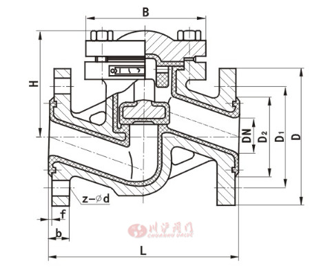 H41F46襯氟止回閥結構圖