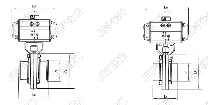 氣動衛(wèi)生級蝶閥結構圖