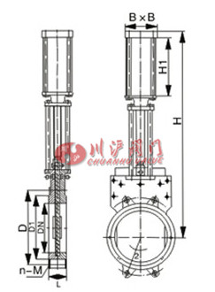 PZ673X-6、PZ673X-10_氣動(dòng)漿液閥結(jié)構(gòu)圖