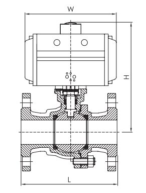 高平臺(tái)氣動(dòng)球閥結(jié)構(gòu)圖