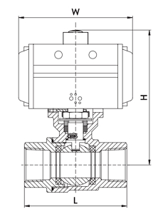 氣動內(nèi)螺紋球閥結(jié)構(gòu)圖