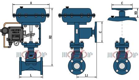 氣動(dòng)隔膜調(diào)節(jié)閥結(jié)構(gòu)圖