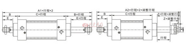 SC型氣缸型號外型尺寸圖