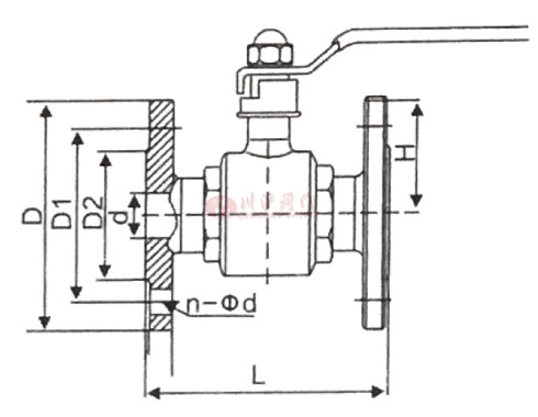 衛(wèi)生級法蘭球閥結(jié)構(gòu)圖