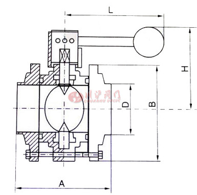 衛(wèi)生級三片式焊接蝶閥結構圖