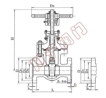 Z41H、Z41Y、Z41W _法蘭閘閥_結(jié)構(gòu)圖_上海閥門廠