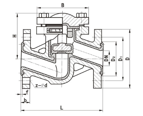 襯氟止回閥結構圖