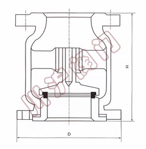 H42W、H42H_立式止回閥_結構圖_上海閥門廠